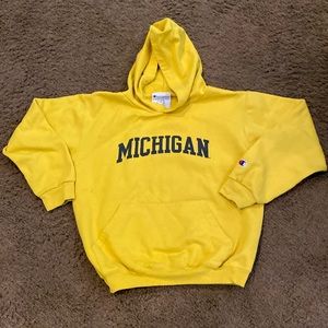 Champion YL Michigan hoodie in yellow
